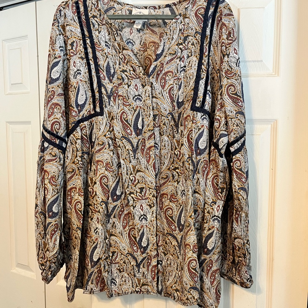 St. John's Bay Multicolor Paisley Blouse